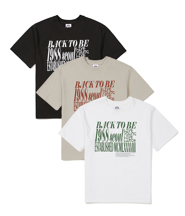 [3COLORS] VINTAGE LETTERING GRAPHIC TEE B24ST03